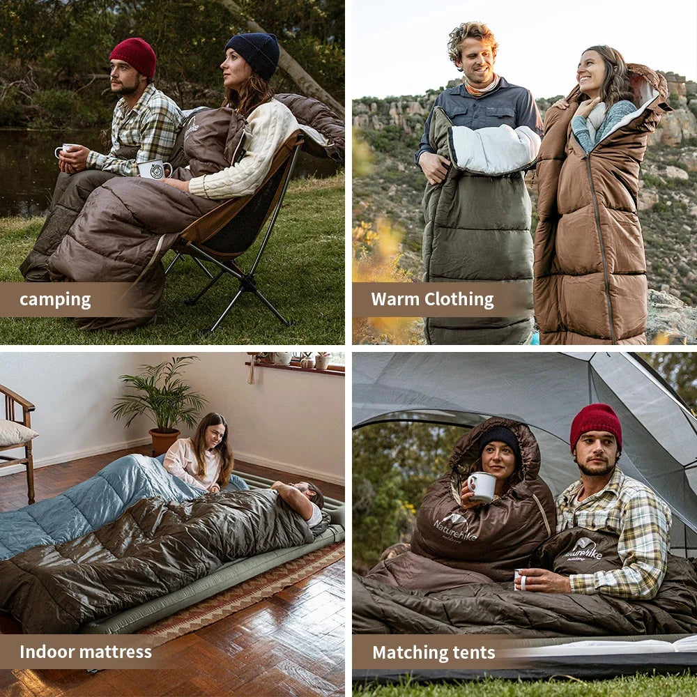 Naturehike Sleeping Bag Ultralight Waterproof Sleeping Bag Cotton Quilt Portable Envelope Sleeping Bag Camping Sleeping Bags