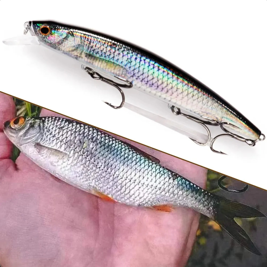 Strong 24g 14cm Suspension Minnow Fishing Lure with Top Water Weight System for Hard Pesca - Durable Treble Hooks, Ideal for Wob