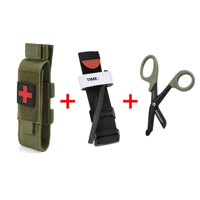 Tactical Outdoor First Aid Kit Tourniquet Molle Survival Kit Pouch Nursing Rack Medical Equipment Scissor Bag Outdoor gear