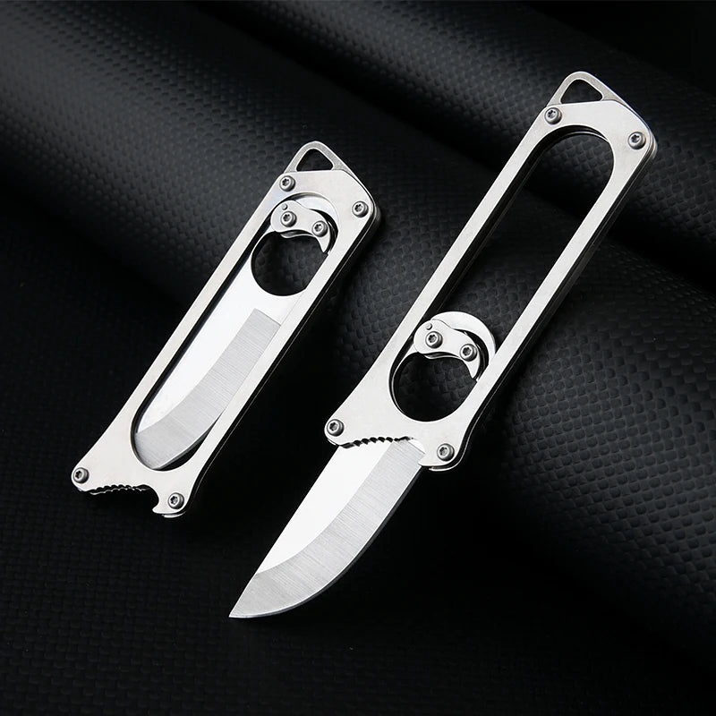 New Stainless Steel Sharp Outdoor Camping Handle, Portable Meat Handle, Unboxing Fruit Knife for Self-defense
