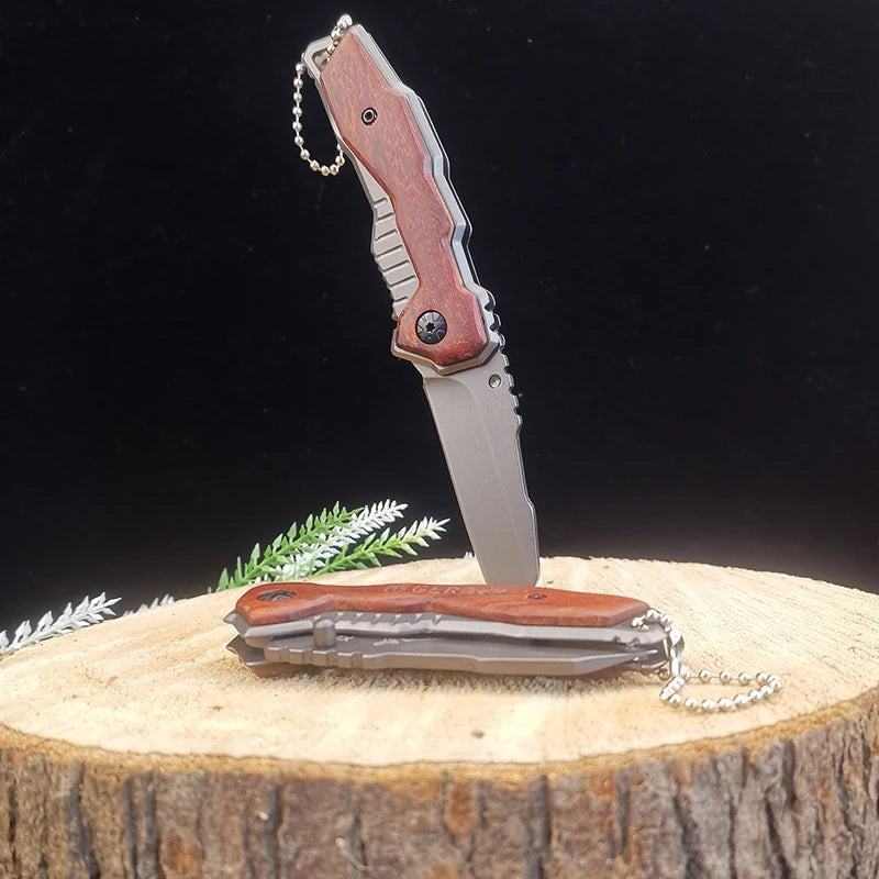 Camping portable survival folding knife with multi-functional EDC pocket blade and sharp fruit knife for hunting, fishing and cu