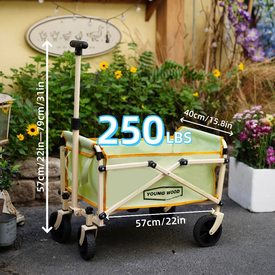 Camping carts are exquisite compact practical sturdy and have a strong load-bearing frame They are designed to be folded