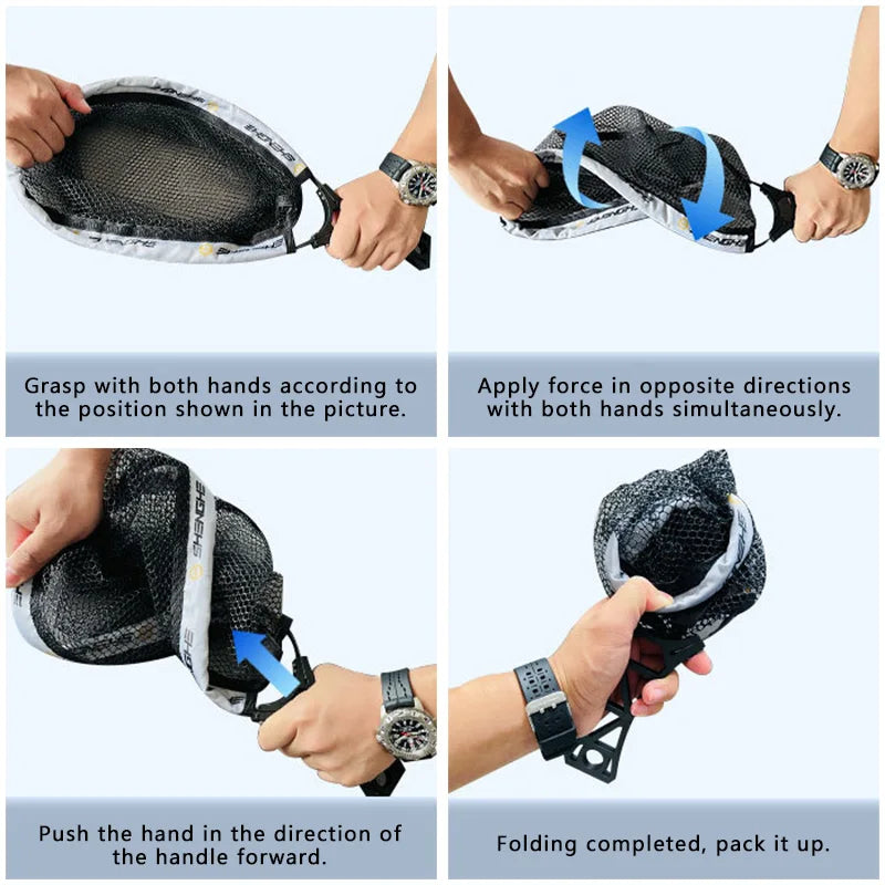 Collapsible Fishing Net Portable Mini Handle Fly Fishing Catch Net Outdoor Fly Fishing Stream Net Fishing Tools Accessories