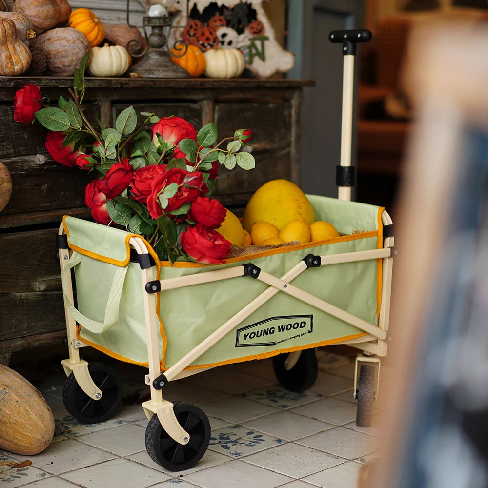 Camping carts are exquisite compact practical sturdy and have a strong load-bearing frame They are designed to be folded