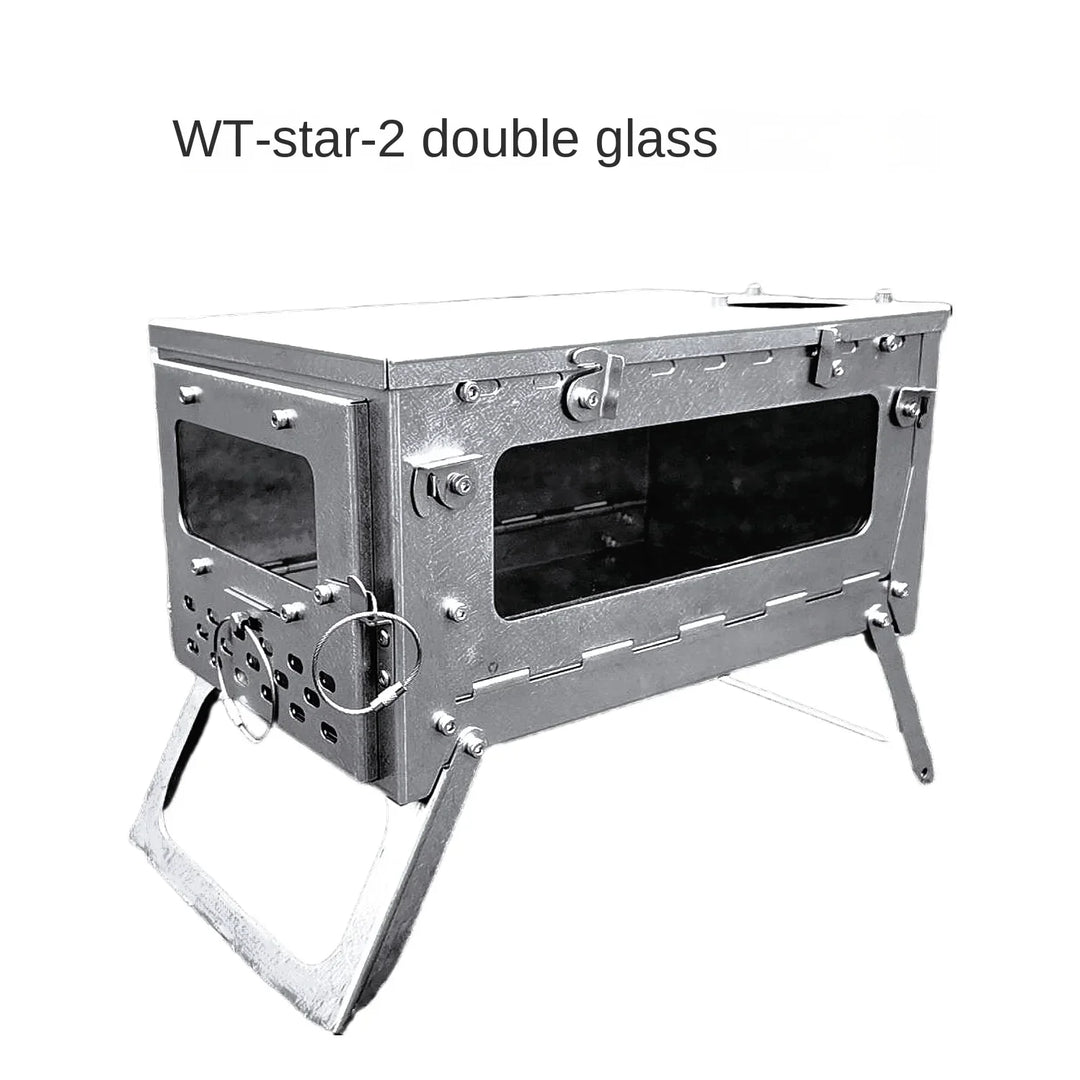 WT Star Ti Titanium Alloy Folding Firewood Stove Hiking Camping Heating Stove
