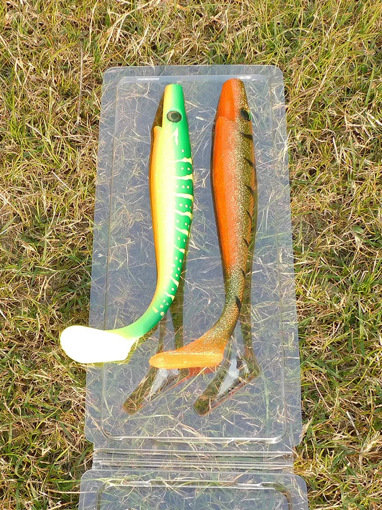 ESFISHING Top quality Big bait fishing lure 200mm hog shad sea fishing for pike trout perch soft baits saltwater leurres souple