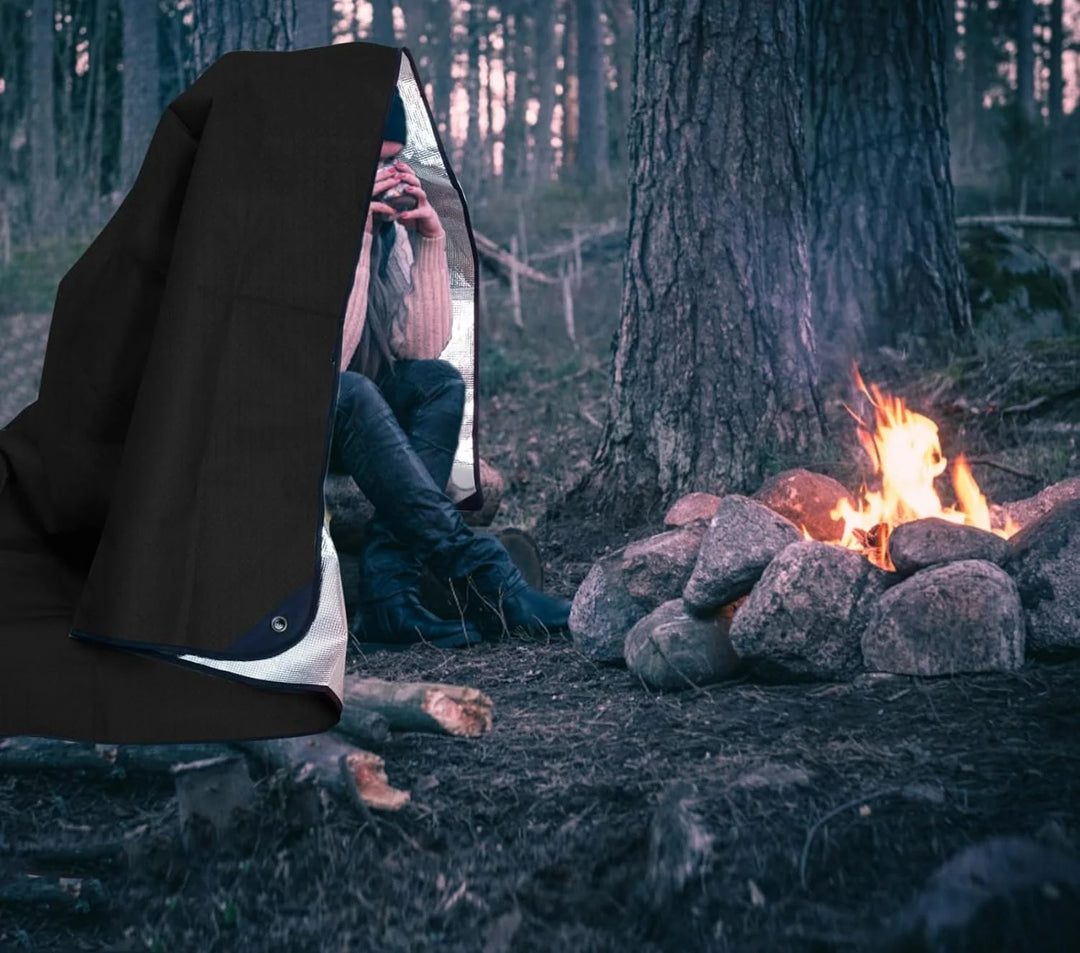Heavy Duty Emergency Blanket Survival Gear Waterproof Insulated Blanket Emergency Tarp for Camping, Hiking, Bushcraft