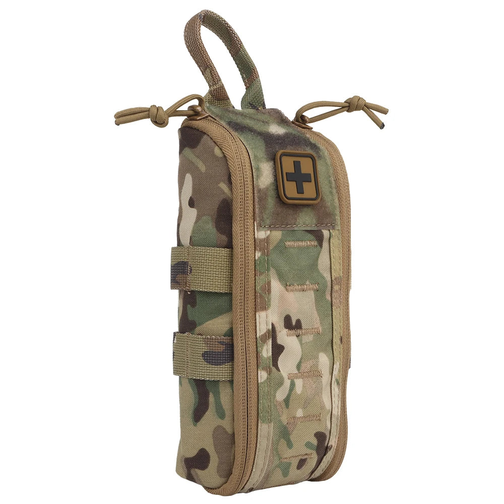 Tactic First Aid Kit Empty Medical Pouch IFAK Pack Rapid Deploy Pull Tab MOLLE Clip YKK Zipper Camping Hiking Emergency Bag