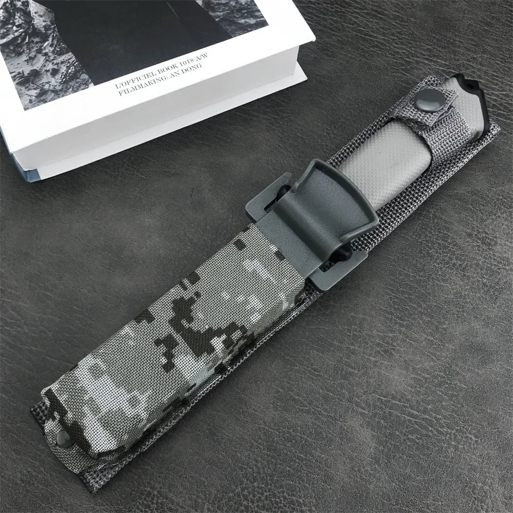 Gobo BG-9 Hunting Tactics Survival Mountaineering Rubber Handle Camping Cutting Defense Tool Gift Fixed Knife Tactical Sheath