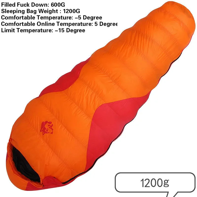 Jungle King CY660 4 Seasons 3 Kinds of Thickness Camping Travel Hiking White Duck Down Feather Filled Mummy Down Sleeping Bags