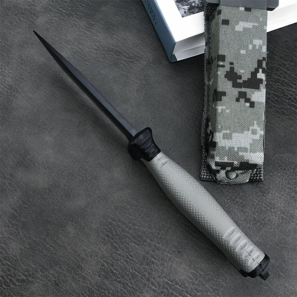 Gobo BG-9 Hunting Tactics Survival Mountaineering Rubber Handle Camping Cutting Defense Tool Gift Fixed Knife Tactical Sheath