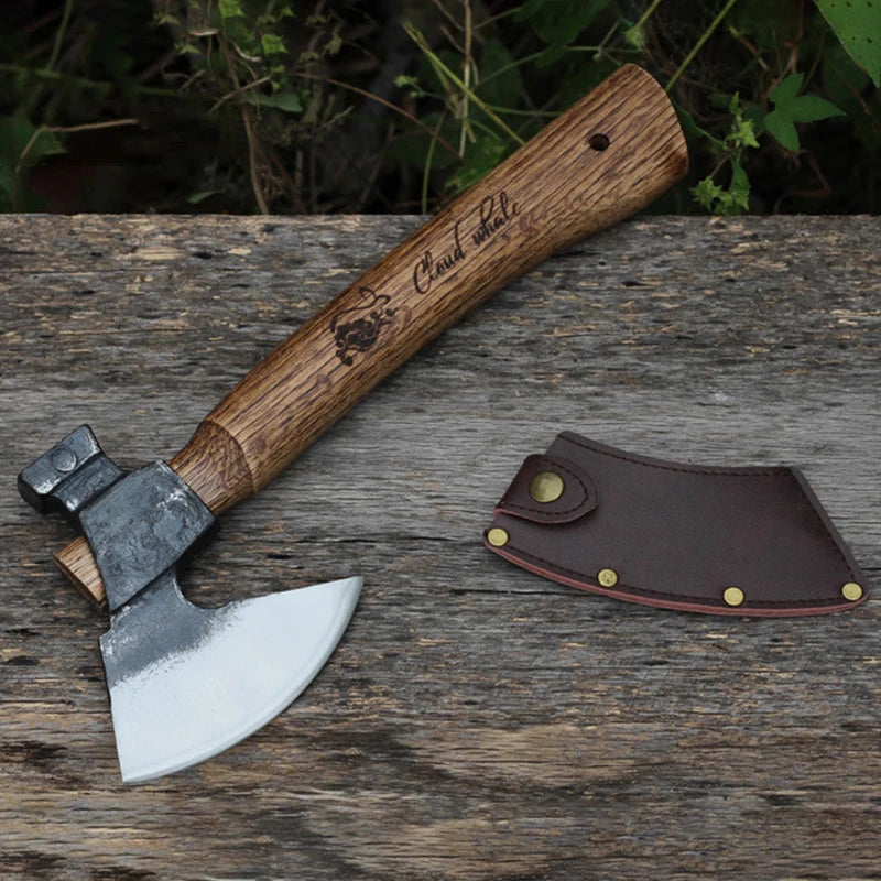 Tactical Survival Axe Camping Self Defense Axes Outdoor Tourist Cut Firewood Hand Axe Multiuse Wooden Handled Hammer Axes