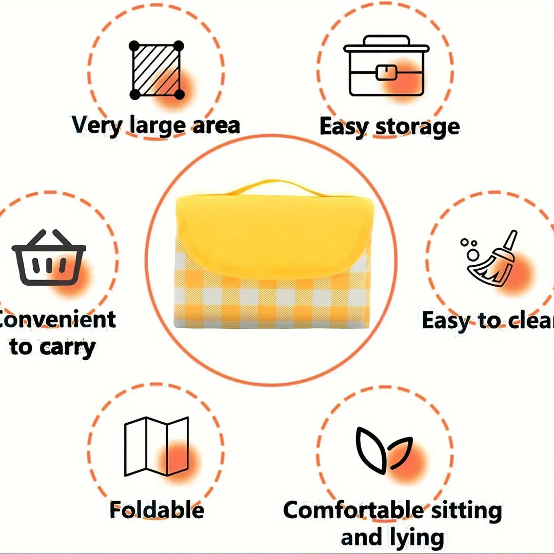 Outdoor Picnic Mat, 79 "x79" Oversized Picnic Blanket, Foldable Beach Blanket, Camping Park Portable Picnic Mat
