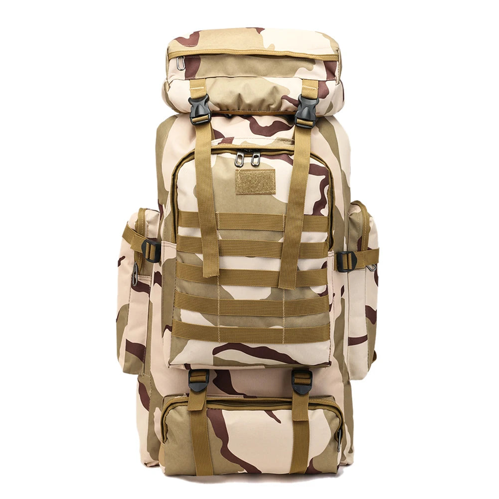 80L Waterproof Trekking Fishing Hunting Bag Backpack Outdoor Large Sport Tactical Backpack Hiking Camping Bag Rucksack