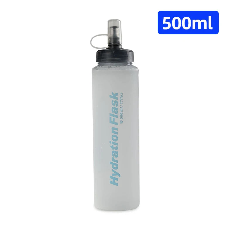 500ML Outdoor Soft Bottle BPA Folding Free Hydration Water Bottle Portable Sports Water Bag for Running Hiking Cycling Climbing