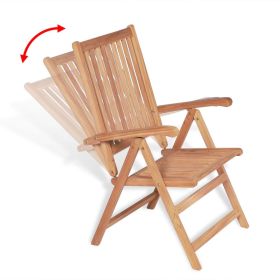 vidaXL Reclining Garden Chairs 2 pcs Solid Teak Wood