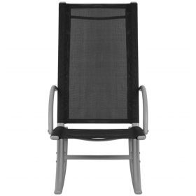 vidaXL Garden Rocking Chairs 2 pcs Steel and Textilene Black